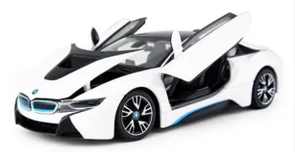 KD 1/24, Лицензированная модель автомобиля, DieCasts I8, концепция, спортивный автомобиль 19 см, без электроники, коллекция колес 3 с открывающимися дверцами - Цвет: White