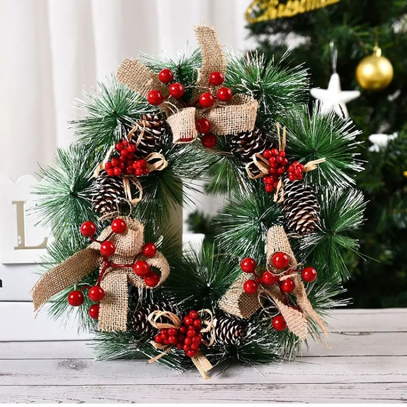 

Christmas Decoration Wreath Handmade Christmas Wreath Door Hanging Window Props Layout Decoration
