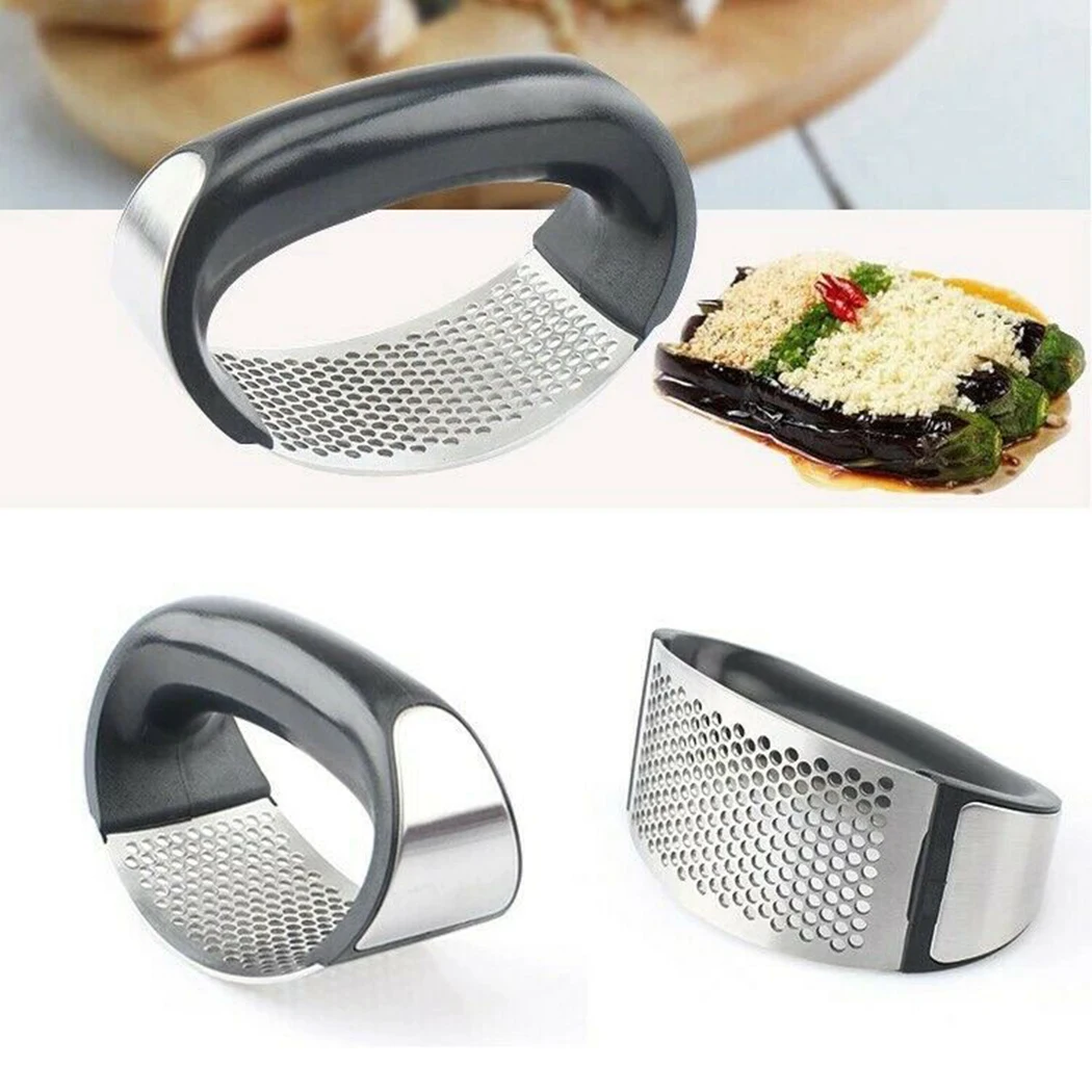 

3PCS/Set Garlic Press Black Chopper Crusher Garlic Ginger Stainless Steel