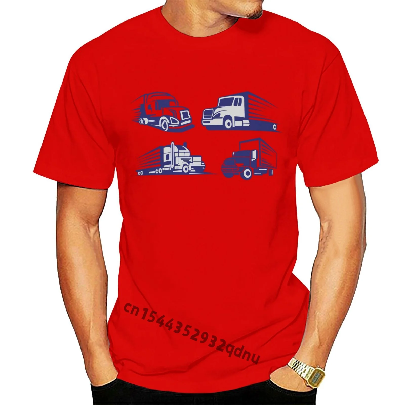 

Truck Trailer Logo T Shirt Short Sleeve Family Designing Natural Euro Size S-6xl Humor Crazy Shirt