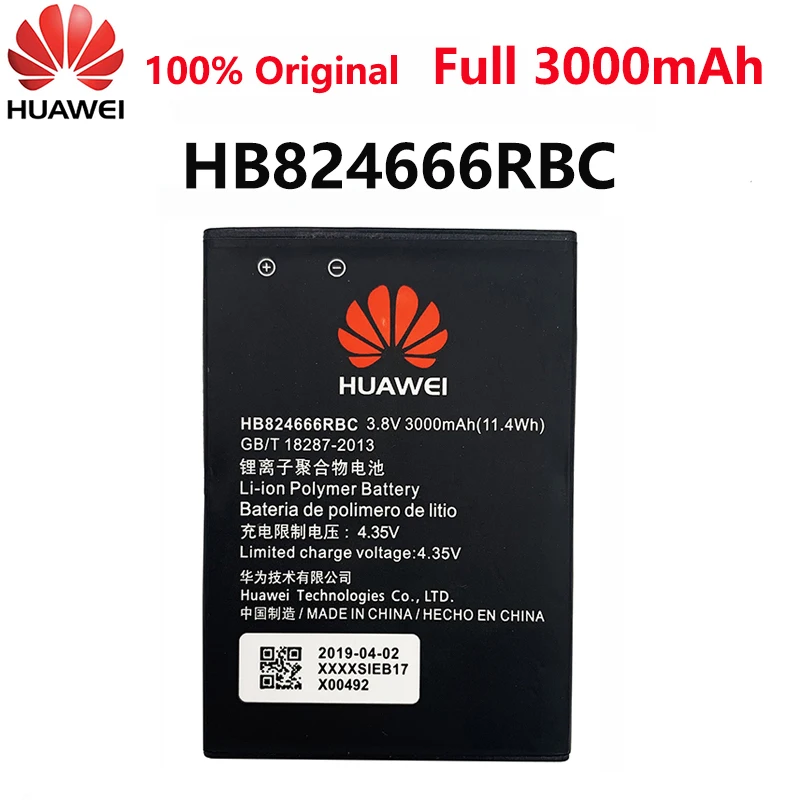 

Оригинальный аккумулятор Hua Wei HB824666RBC с реальной емкостью 100% мАч для Wi-Fi роутера Huawei E5577 E5577Bs-937 E5577s-321 3000