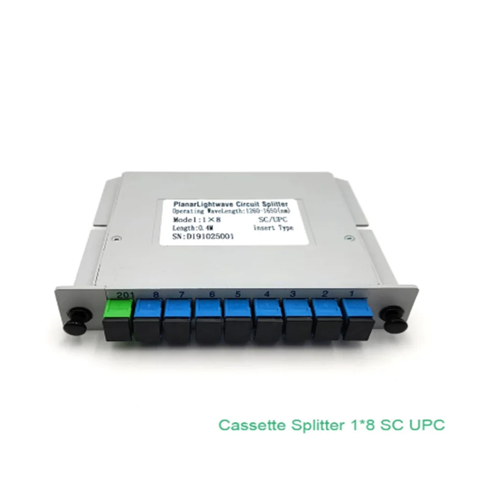 

10PCS/pcs SC UPC 1X8 Cassette splitter Fiber Optical Box FTTH PLC Splitter with 1X8 Planar waveguide type Fiber Optical Box