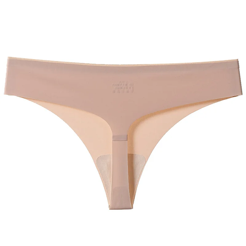 

2/3pcs Antibacterial Seamless Underwear Women's Ice Silk Thong Hot Sexy G String Xl Plus Size Panties