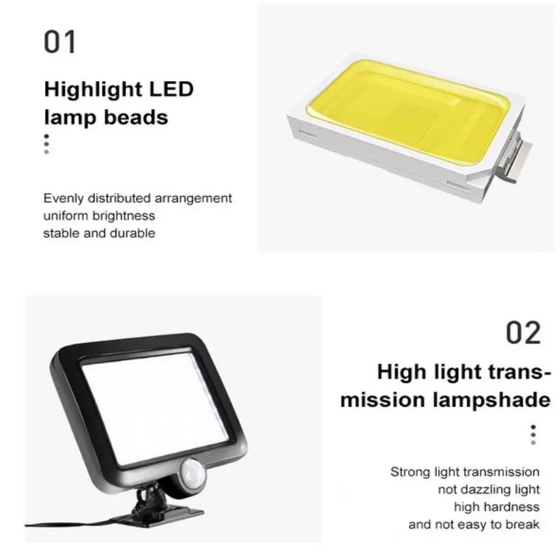 

150 LED Solar Power Wall Lights PIR Motion Sensor Outdoor Garden Lamp Waterproof