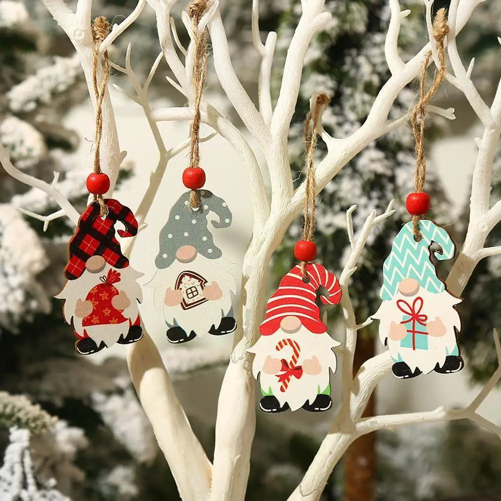 

2021 Christmas Decorations European Style Home Color Cute Christmas Pendant Tree Man Pendant Small Cartoon Forest Quartet Q9b6