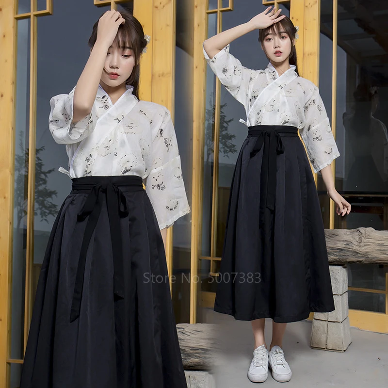 

Japanese Style Kimono Dress Cardigan Floral Haori Women Full Sleeve Top Skirt Suit for Girl Sakura Harajuku Vintage Party Yukata