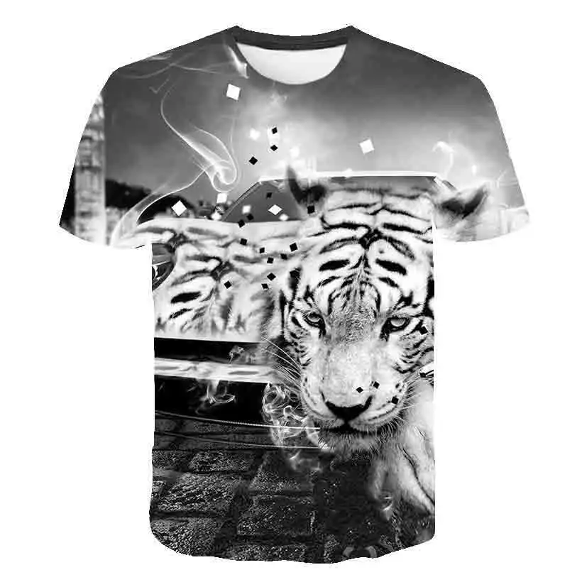 

New Tiger 3D T Shirt Men Women Children Summer Fashion Short Sleeve Printed Animal T-Shirt Cool Tops Tees Boy Girl Clothing