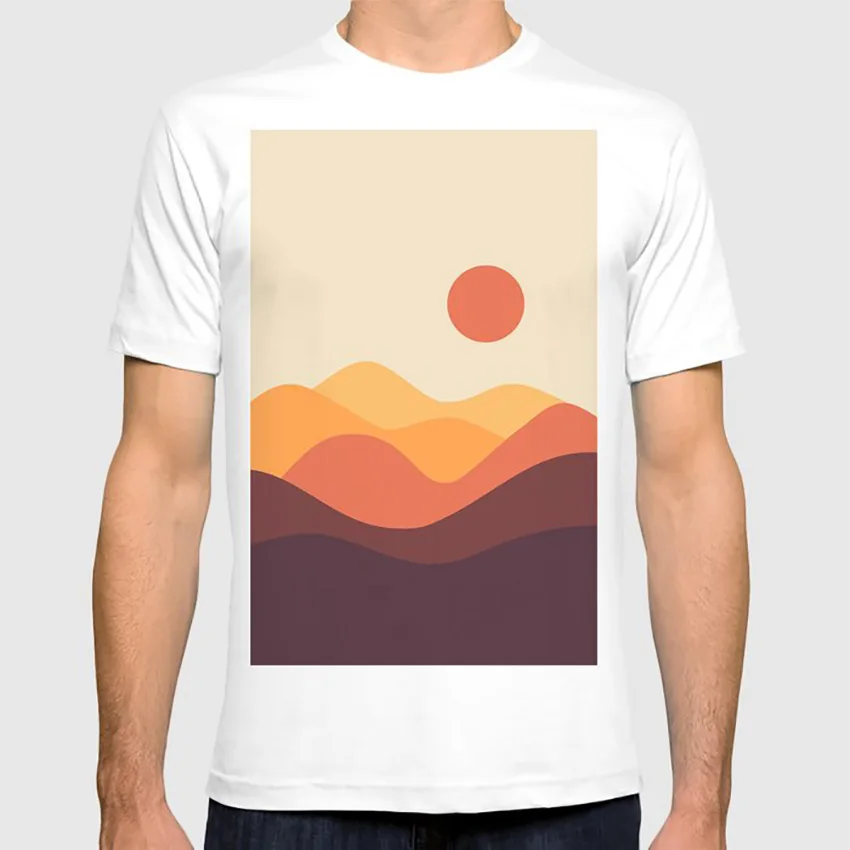 Геометрический пейзаж 21 футболка поп арт современный геометрические