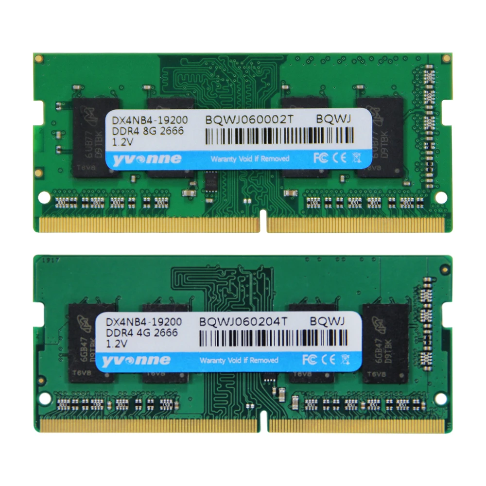 Yvonne DDR4 8 GB/4 GB 2400 Mhz/2666 Mhz Память ноутбука SODIMM 4gb 8gb 1 2 V память Sodimm|Оперативная память| |