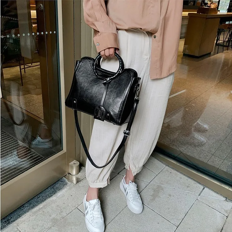 Bag Woman 2019 Package Handbag Leisure Time Layer Skin Single Shoulder Satchel |