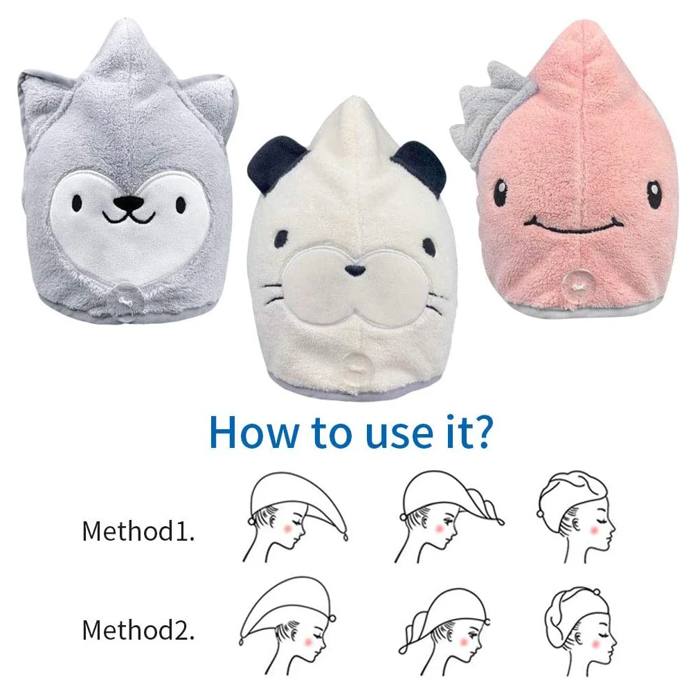 

3pcs Microfiber Hair Fast Drying Dryer Towel Bath Wrap Hat Quick Cap Turban Dry Quick Drying Lady Household Bath Tool