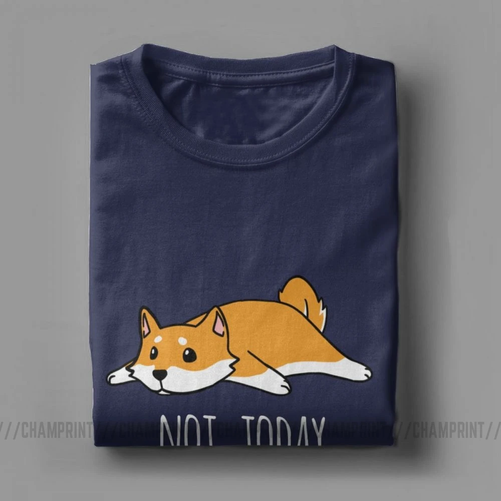 Забавные забавные мужские футболки с надписью Not Today Shiba Inu Dog одежда короткими