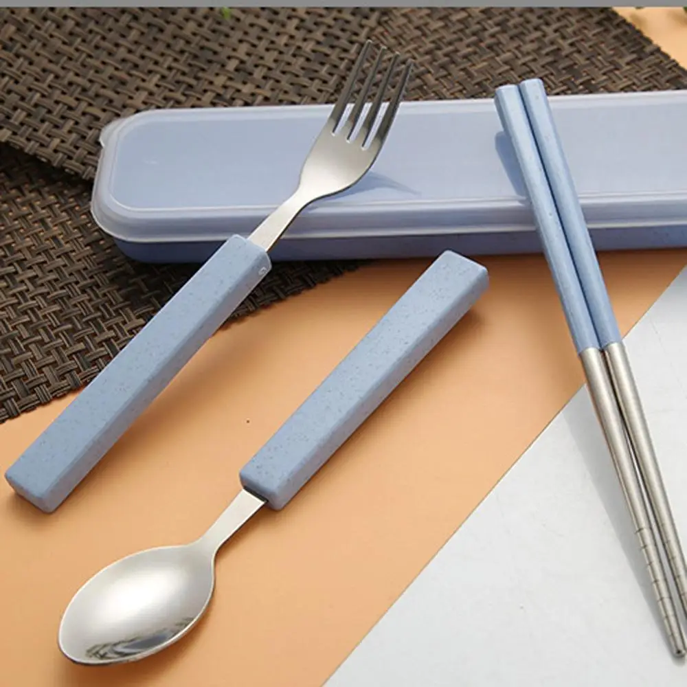 3 шт./комплект дорожные столовые приборы из нержавеющей стали|Столовые сервизы| |