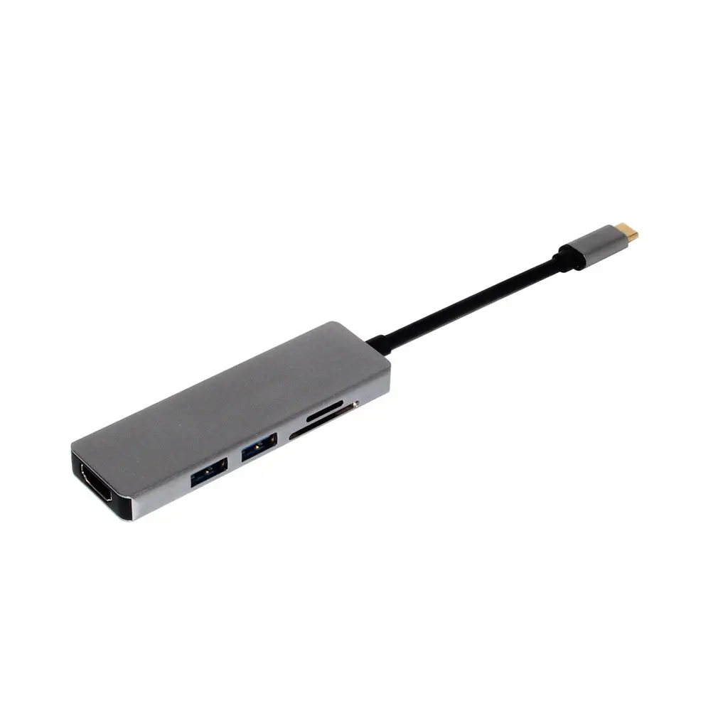Новый usb-док-станция Thunderbolt 3 USB Type C к HDMI USB3.0 кабель TF SD карта 5в1 адаптер сплиттер