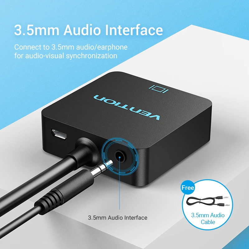 Адаптер Vention HDMI в VGA PS4 Переходник папа Мама аналоговые аудио и видео конверты для