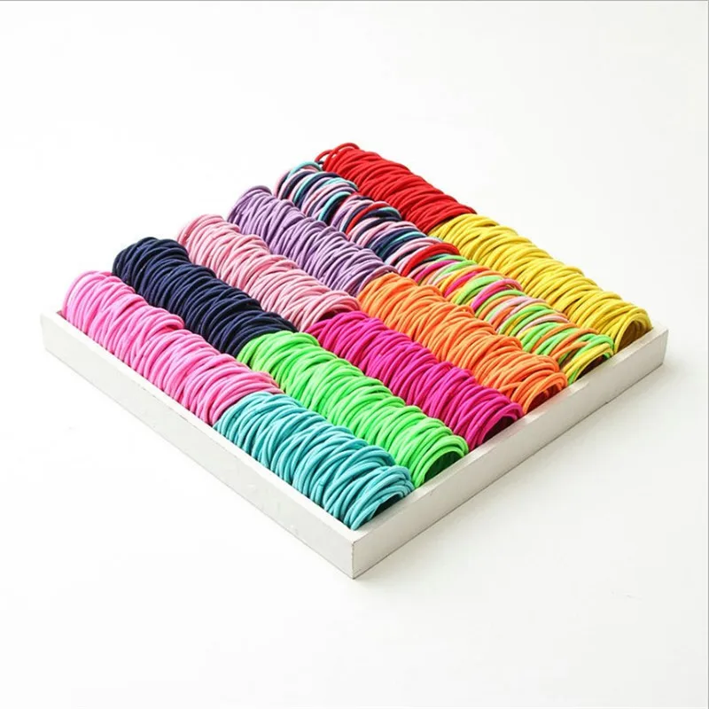 

100 шт./лот аксессуары для волос в Корейском стиле для девочек «сделай сам» эластичные повязки для волос карамельных цветов резинки Мини рези...