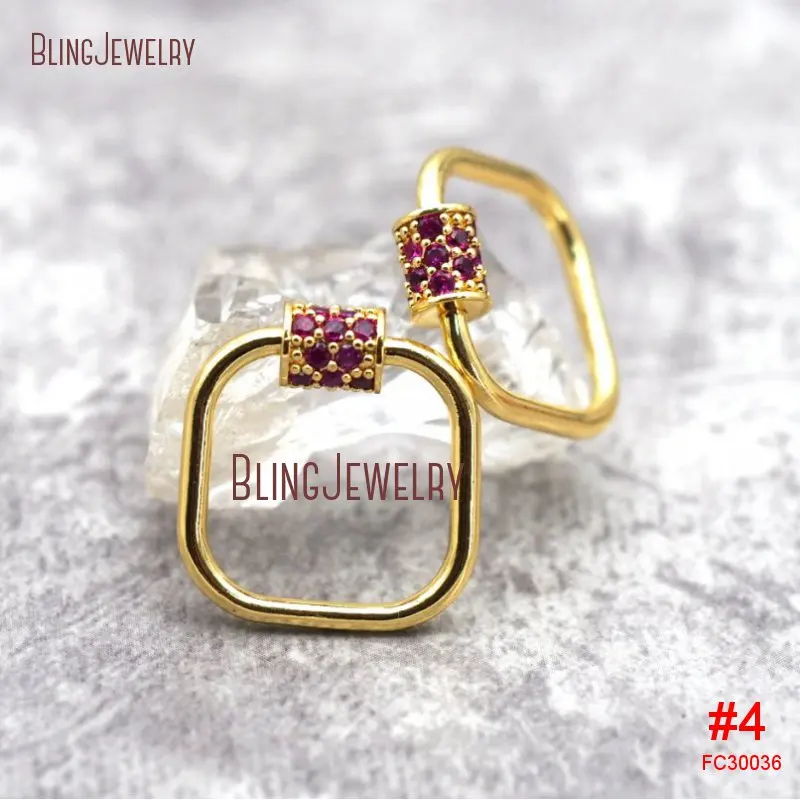 Золотой замок квадратный винтовой с карабином 20 мм FC30040