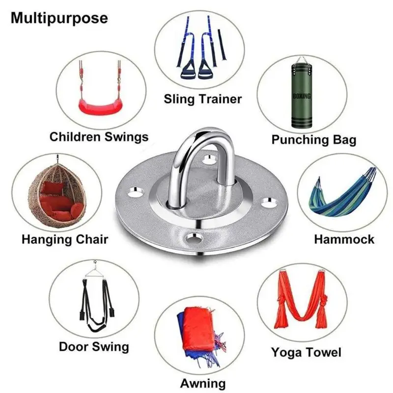 

Stainless Aerial Yoga Hammock Ceiling Anch.or Set- Inversion Swing - Yoga Swing/Sling/Inversion/Trapeze Tool Pilates