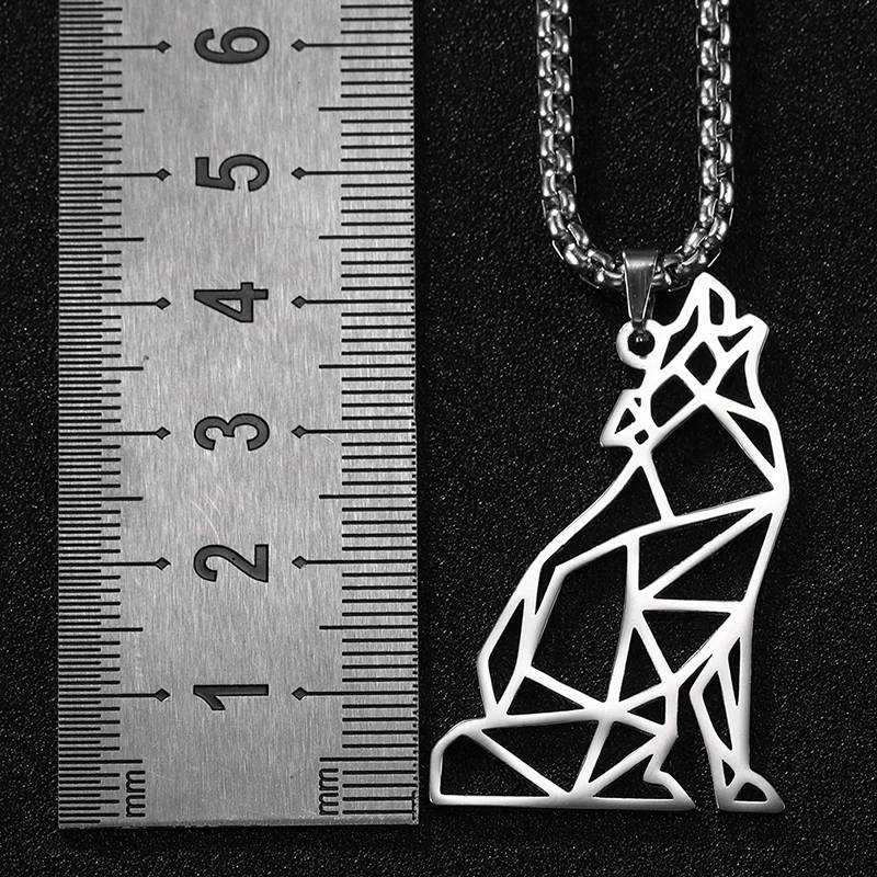 wolf 4 Myshape 316L ювелирные изделия из нержавеющей стали кролик Тигр Леопард волк лиса кошка слеза Единорог из нержавеющей стали наземное животное ожерелье - Окраска металла: wolf 4