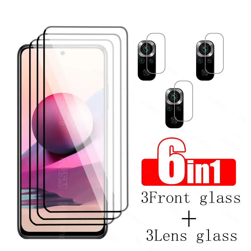 

Tempered Glass For Xiaomi Redmi Note 10S Screen Protector full cover Camera Lens Film On xiaome Redmi Note 10S protective Glass