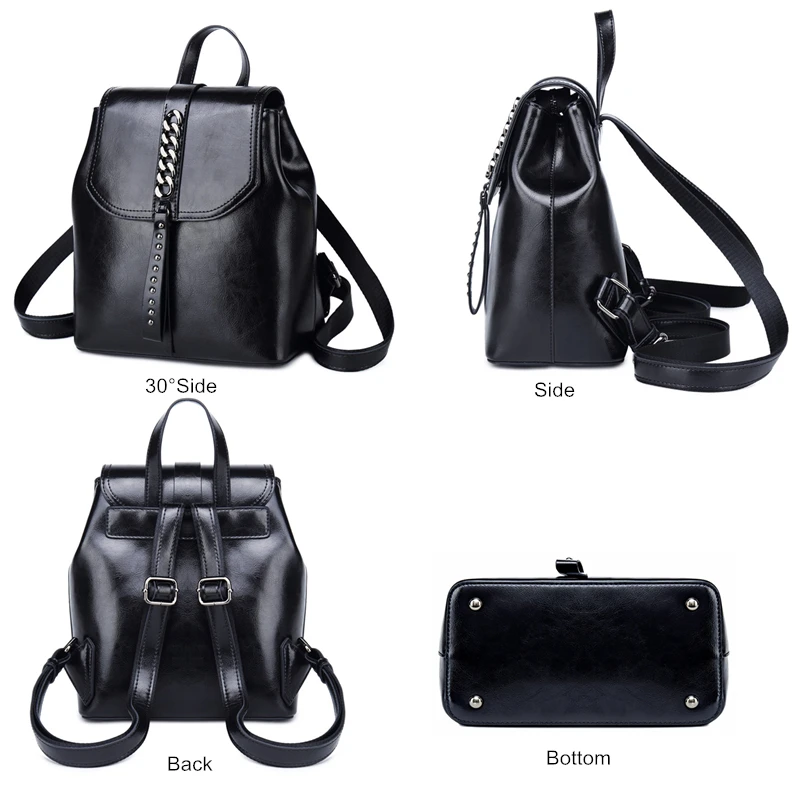 Женский Классический рюкзак LostSoul винтажный дорожный из воловьей кожи с цепочкой