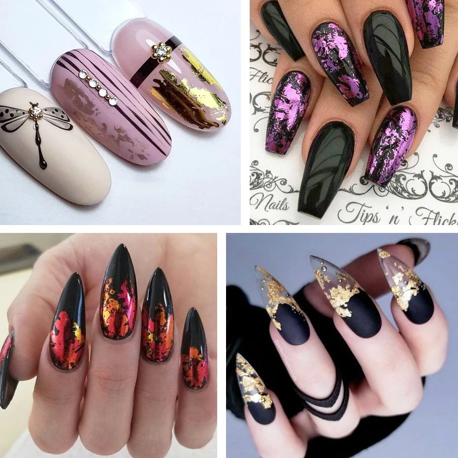 

1 Case Aluminum Flakes Nail Art Glitter Paillette Sequins Irregular Pigment Gold Foil Flake Chrome Nail Dust Decorations LY950-1