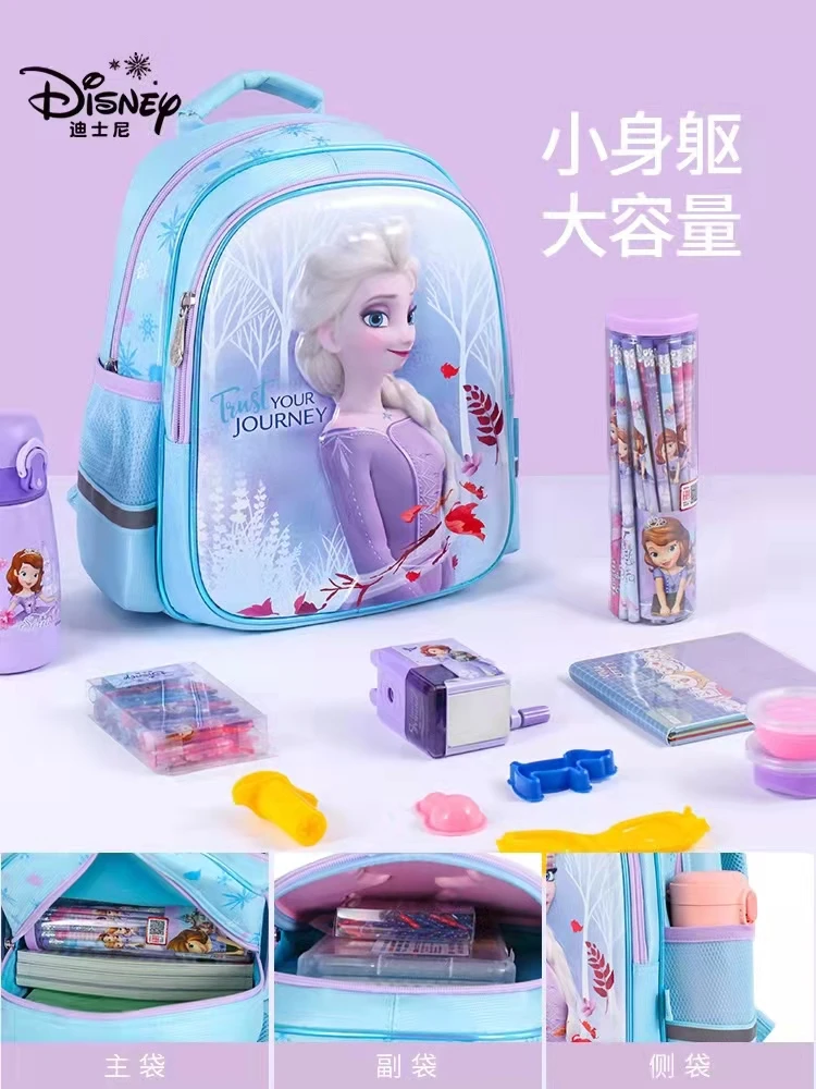 Disney Frozen Kindergarten Backpack For Girls Elsa Anna Olaf Primary School Student Shoulder Orthopedic Bag Kids Christmas Gifts