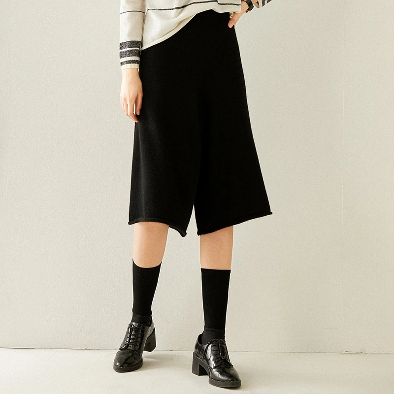 Новинка 2020 модная женская Свободная кашемировая ткань с широкими штанинами |