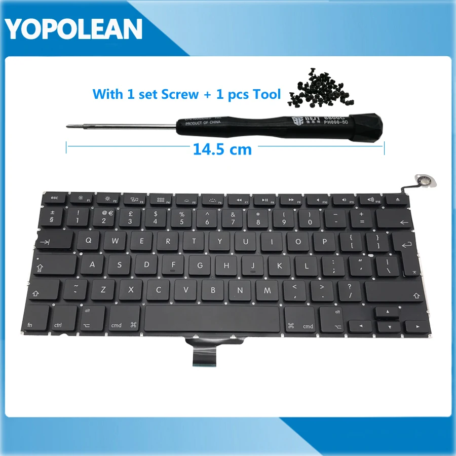 Новая английская клавиатура для Macbook Pro 13 &quotA1278 2009 2010 2011 2012 с бесплатным винтом и