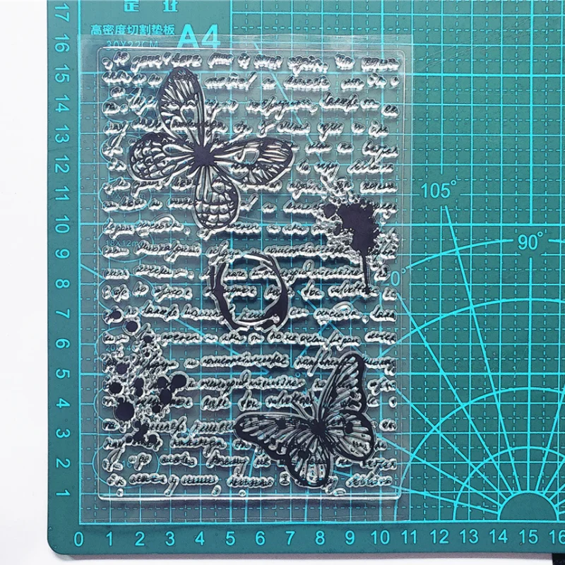 Силиконовый прозрачный штамп с изображением бабочки 1 шт. для скрапбукинга