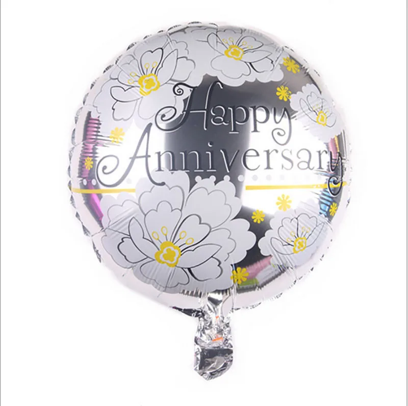 

5PCS 18inch happy anniversary round foil balloons Celebrate Wedding Anniversary party decor helium balloon birthday event globo