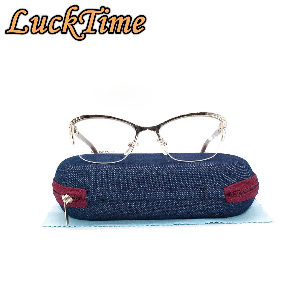 Женская оправа для очков LuckTime металлическая с полуоправой близорукости оправы