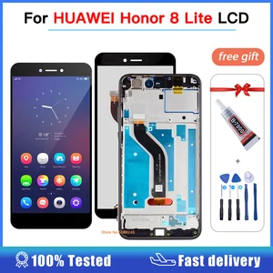 lcd for huawei honor 8 lite display touch screen for honor 8 lite lcd diaplay digitizer assembly with frame pra tl10 pra lx1 lx3 free global shipping