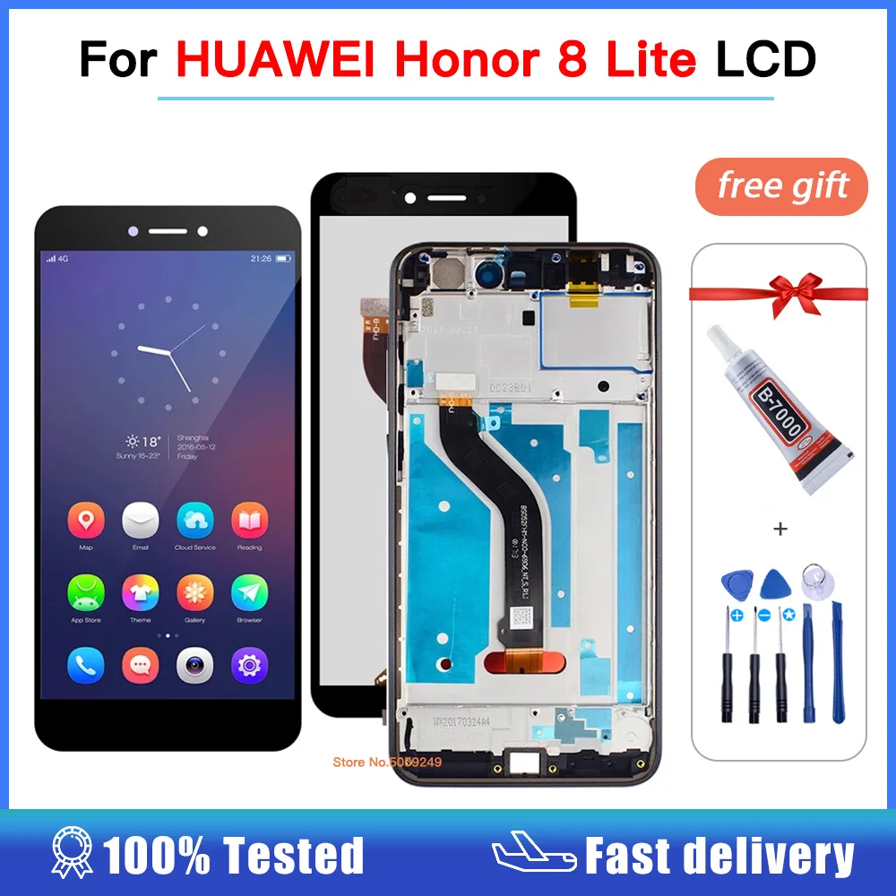 ЖК-дисплей для HUAWEI Honor 8 Lite сенсорный экран Diaplay дигитайзер в сборе с рамкой
