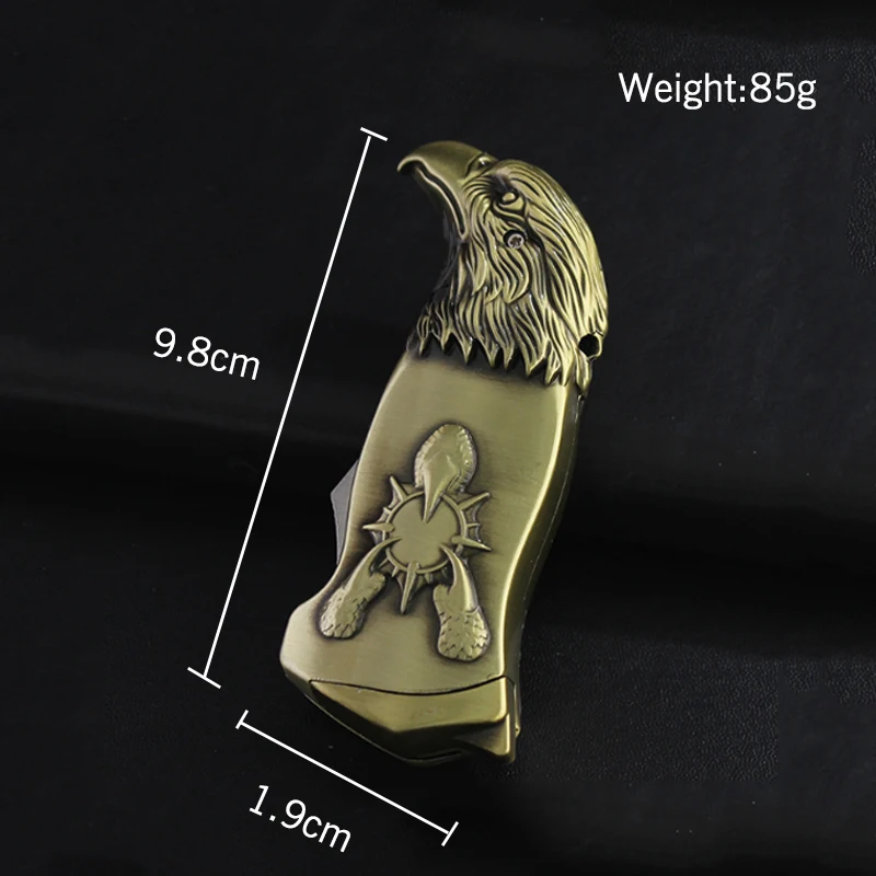 Струйная зажигалка ветрозащитная Зажигалка в форме головы орла с зеленым