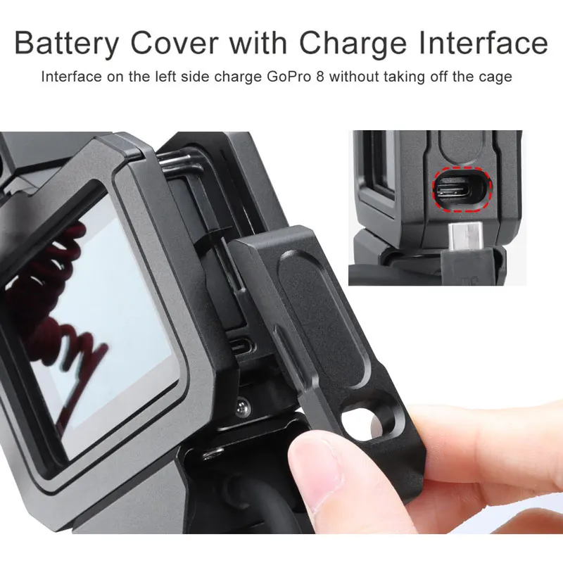 Металлическая Vlog клетка Ulanzi GoPro8 для светодиодного микрофона двойной адаптер