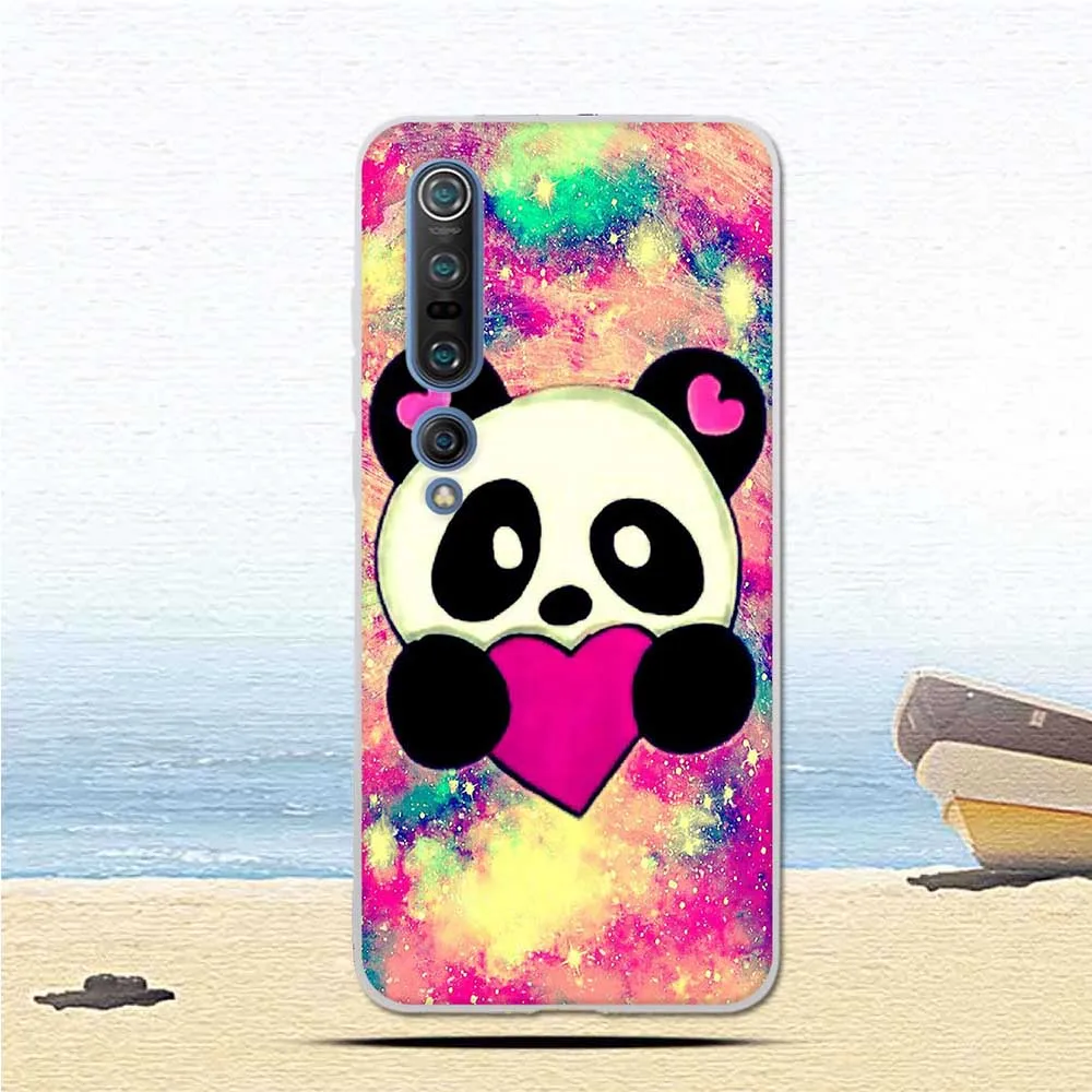 Чехол для Xiaomi Mi 10 Модный мягкий силиконовый чехол с мультяшным рисунком чехлы