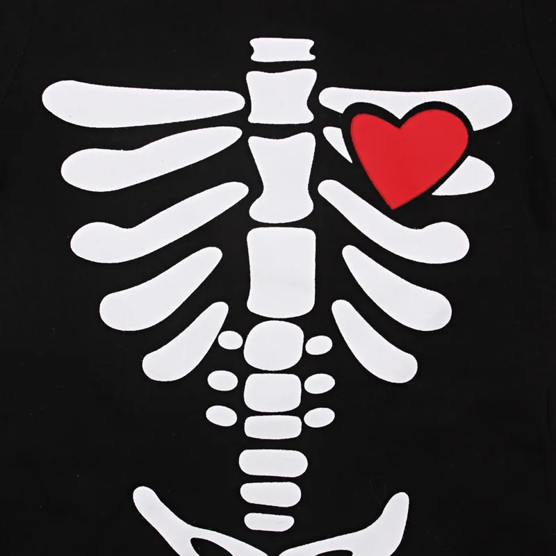 Детский страшный костюм для косплея на Хэллоуин футболка с черепом малышей