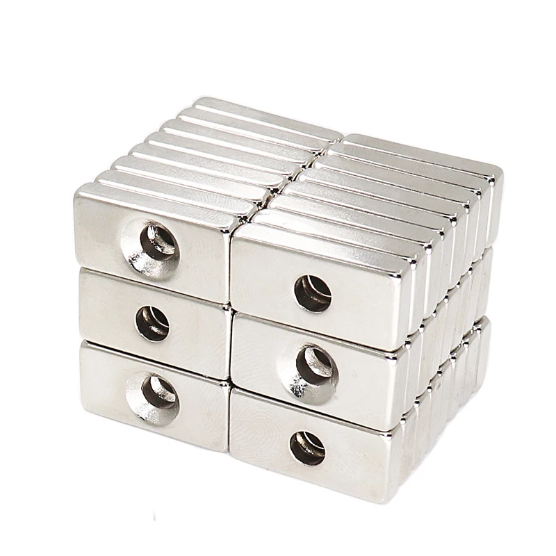 

Rectangular Strong Magnet with Hole 20x10x3mm Counterbore Neodymium Iron Boron Magnet N35 Double Hole Magnet Spot