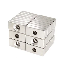 rectangular strong magnet with hole 20x10x3mm counterbore neodymium iron boron magnet n35 double hole magnet spot