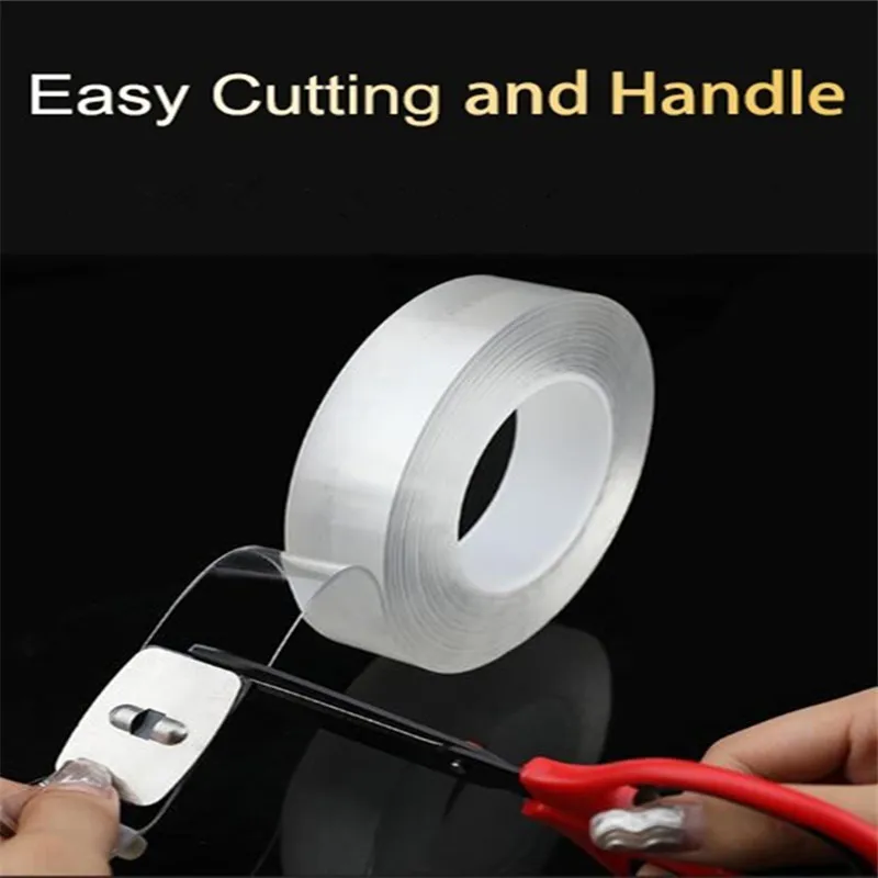

2021 Double Sided Tape Transparent Reusable Waterproof two sides tape Adhesive strong Tape Cleanable Home