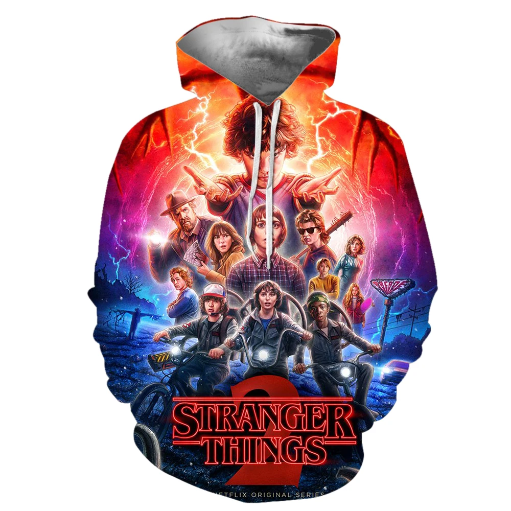 Толстовка с капюшоном очень странные дела толстовка 3D принтом забавные осенние