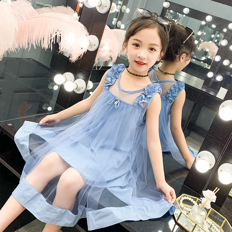 

NEW summer girls Princess Dress Birthday party fashion Embroidery Yarn skirt Wedding dress Cotton children clothing baby clothes
