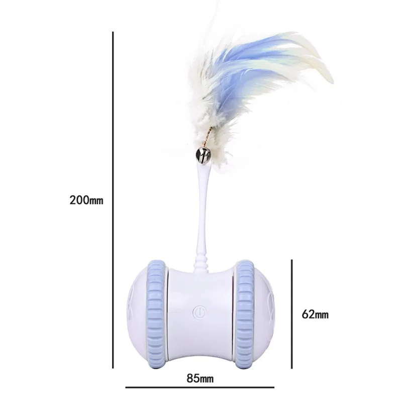 

Pet Cat Feather Smart Electric Balance Car Funny Cat Toy Electronic Pet Cat Toy Smart Automatic Cat Teaser Playing USB Charging