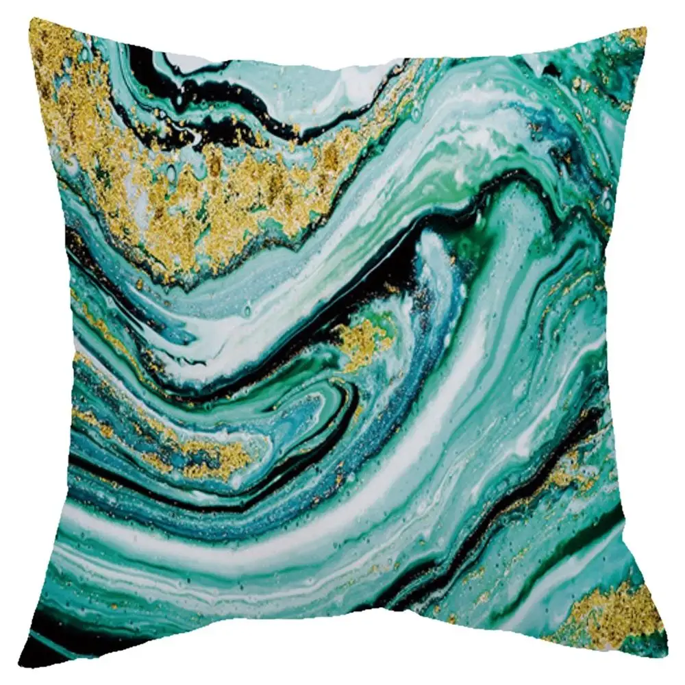 

New Cushion Cover Marble Theme Peach Skin Pillow Cover Square Waist Cushion Cushion Cover Car Sofa Home Decoration