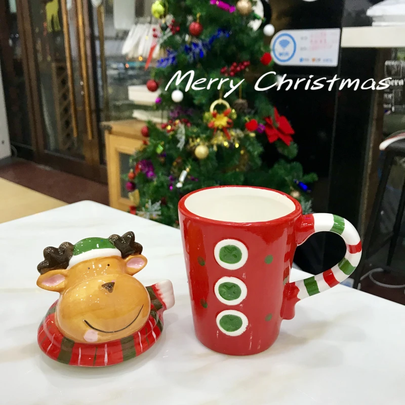 Рождественская чашка с мультяшным рисунком креативная Студенческая модная