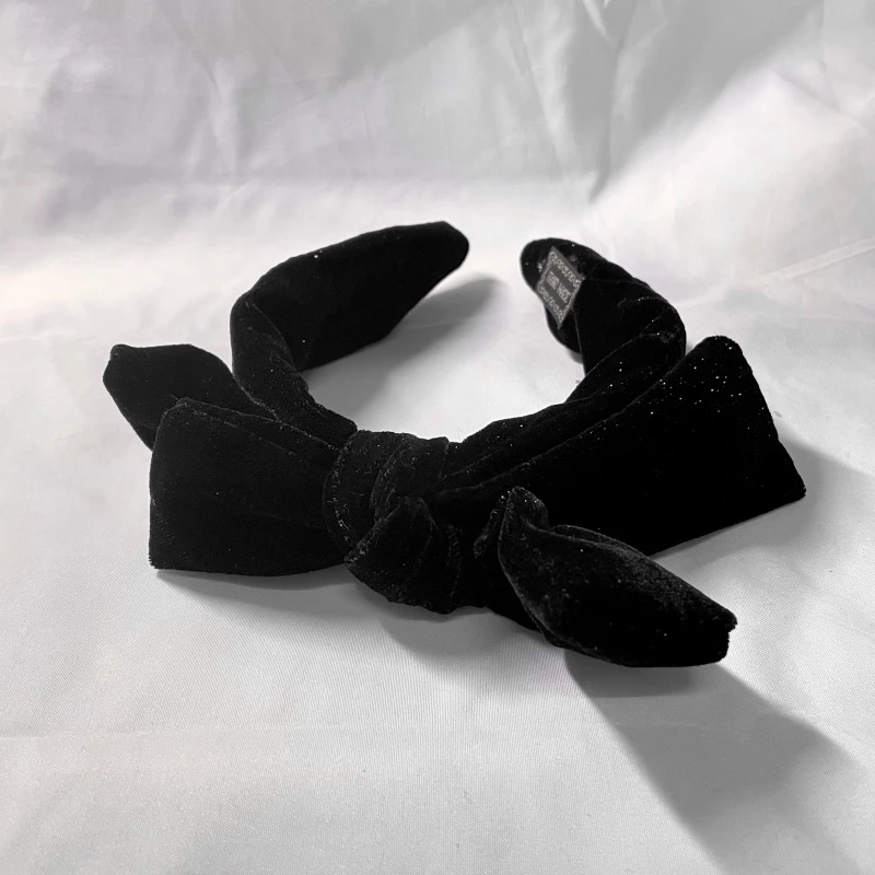 Повязка на голову Fflacell женская с большим бантом винтажная широкая лента для