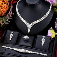missvikki luxury africa charm cz 4pcs necklace earrings bracelet ring for women party zircon lady bridal wedding jewelry sets