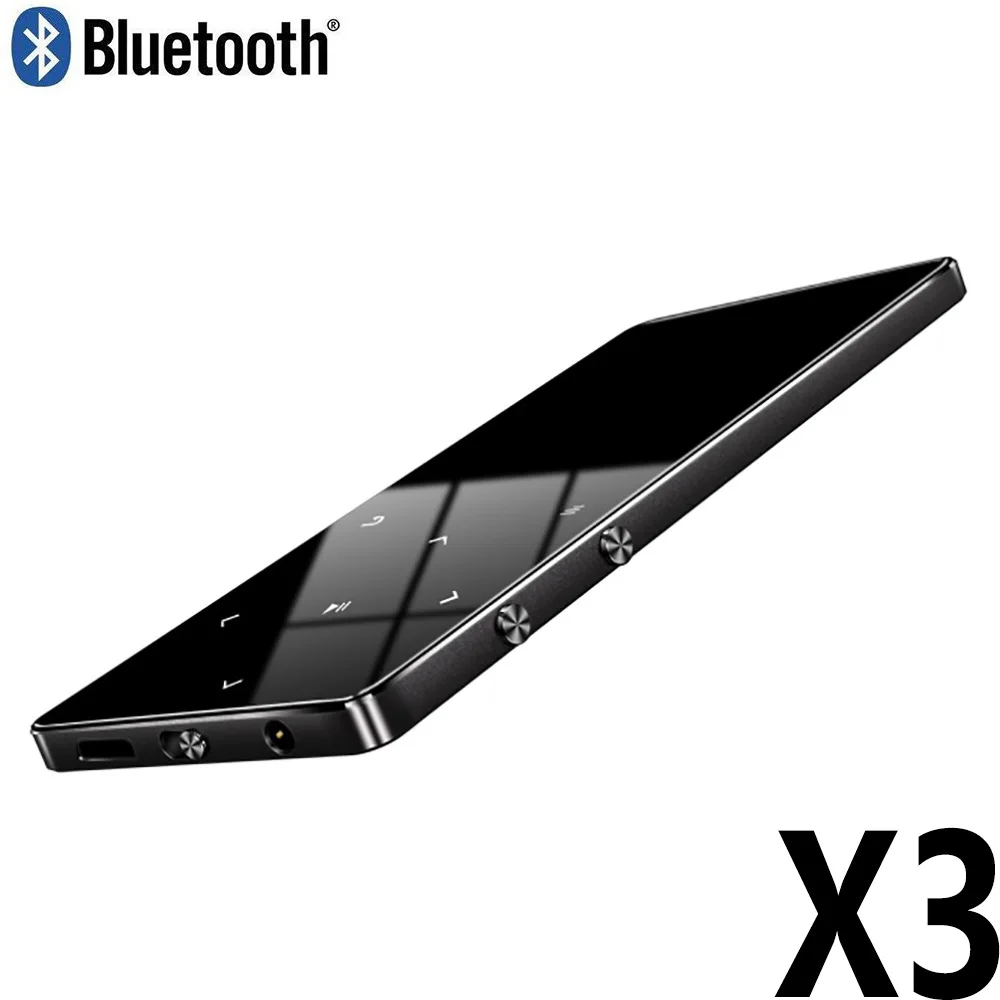 Bluetooth MP3 плеер Металлический Мини встроенный динамик Walkman электронная книга fm-радио запись видео - Цвет: Черный