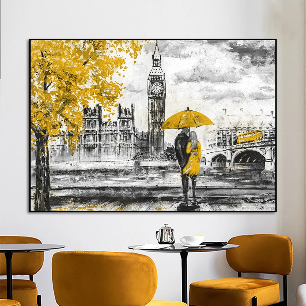 

Abstract Landscape Knife Art Oil Painitngs Lovers Under On Umbrella Tree Canvas Pictures Posters And Prints For Bed Room Cuadros